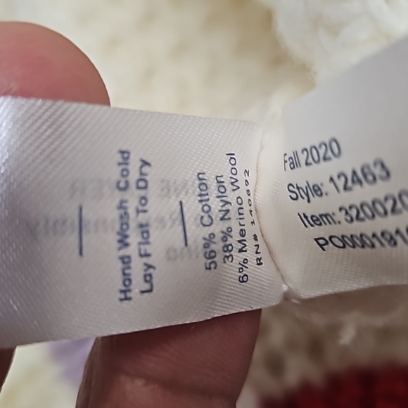 Marine Layer Delaney Raglan sweater cream multi stripe women's size small - Picture 9 of 12